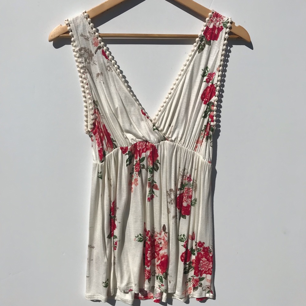 NWT women’s knit floral babydoll tank - Picture 4 of 4